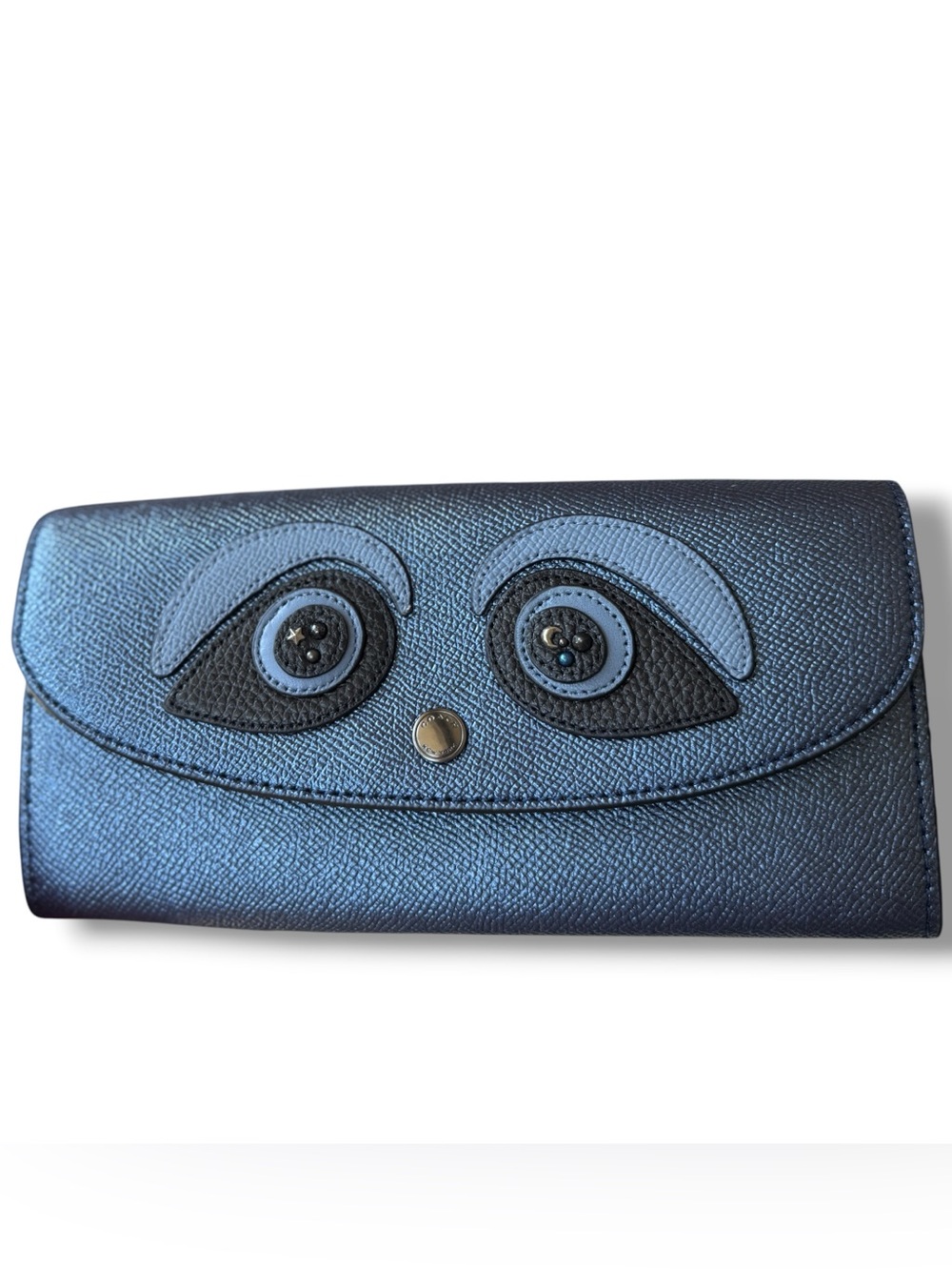 Coach Ace Bear Slim Envelope Wallet Metallic Navy NWOT Rare Novelty - Picture 12 of 16